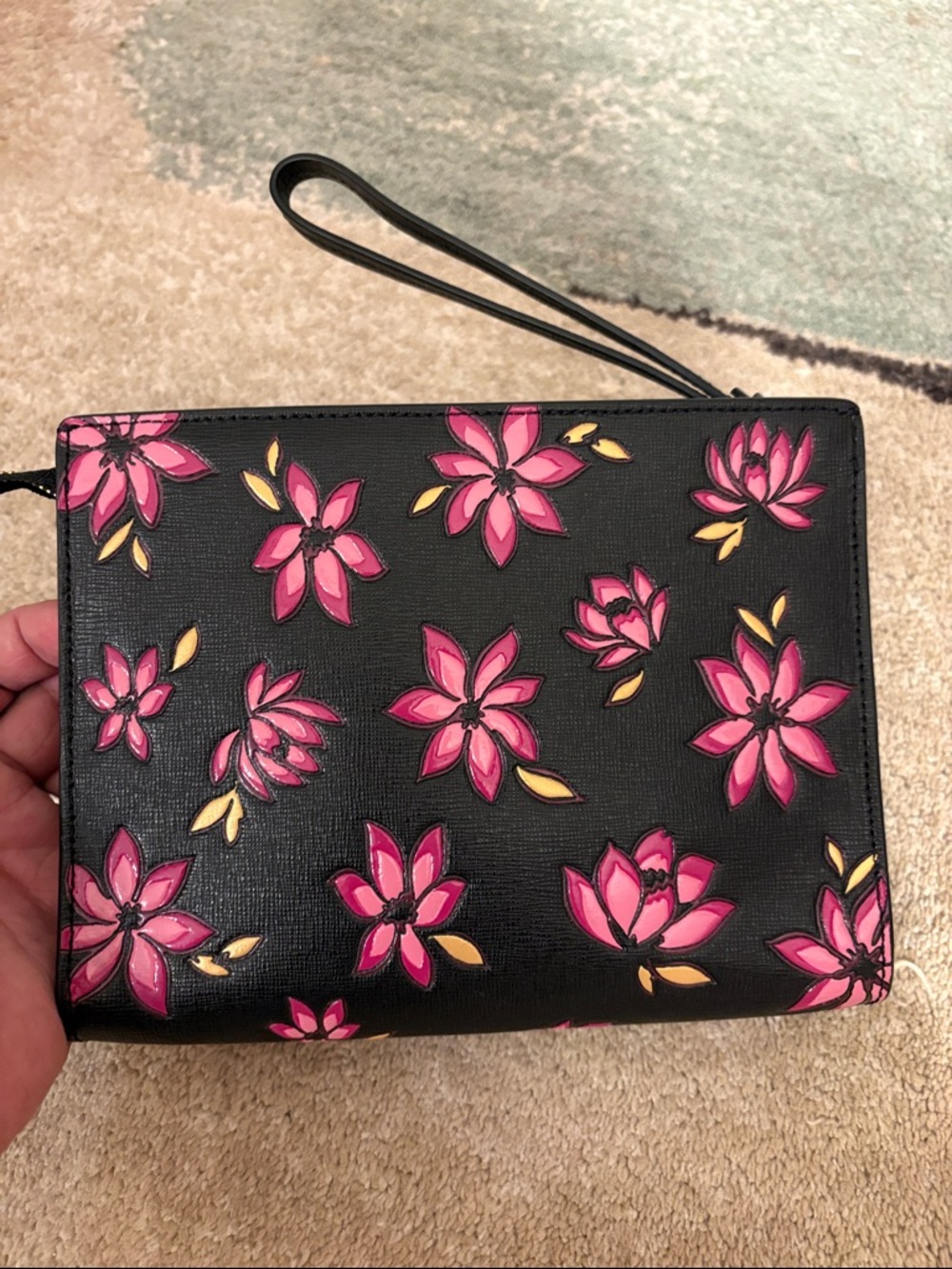 Kate Spade Black Floral Wristlet - Picture 2 of 5